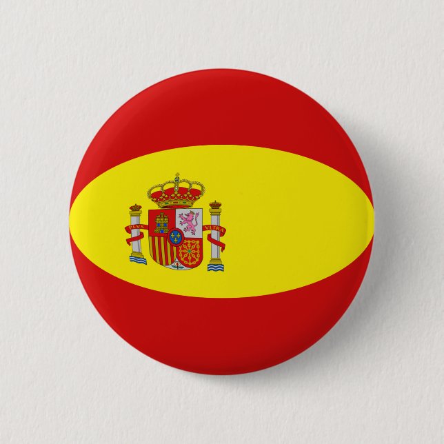 Badge Rond 5 Cm Bouton de drapeau de l'Espagne Fisheye (Devant)