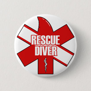 Badge Rond 5 Cm Bouton de drapeau de plongée croisée de plongée de