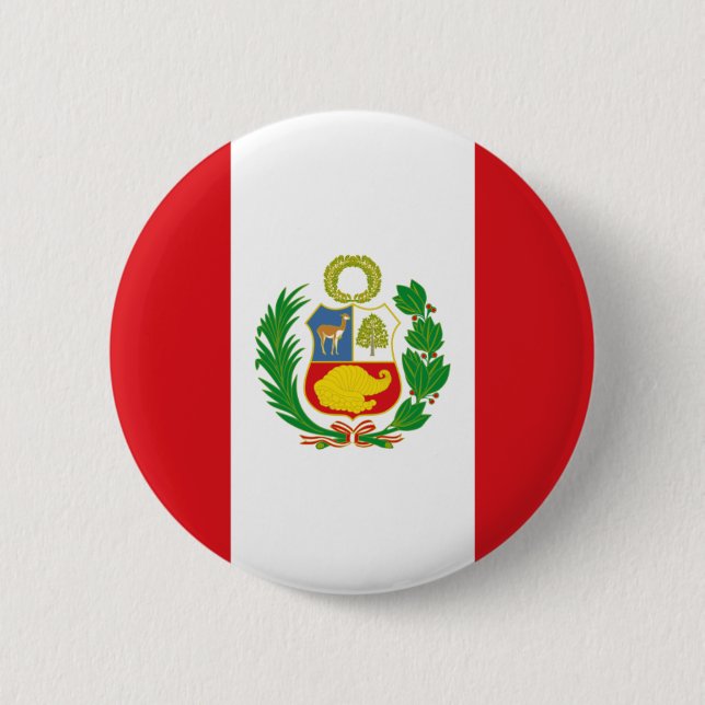 Badge Rond 5 Cm Bouton de drapeau d'état du Pérou (Devant)