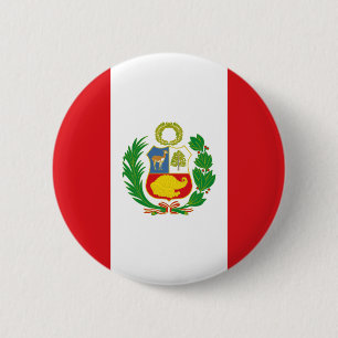 Badge Rond 5 Cm Bouton de drapeau d'état du Pérou