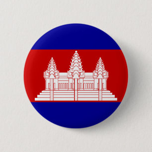 Badge Rond 5 Cm Bouton de drapeau du Cambodge
