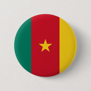 Badge Rond 5 Cm Bouton de drapeau du Cameroun