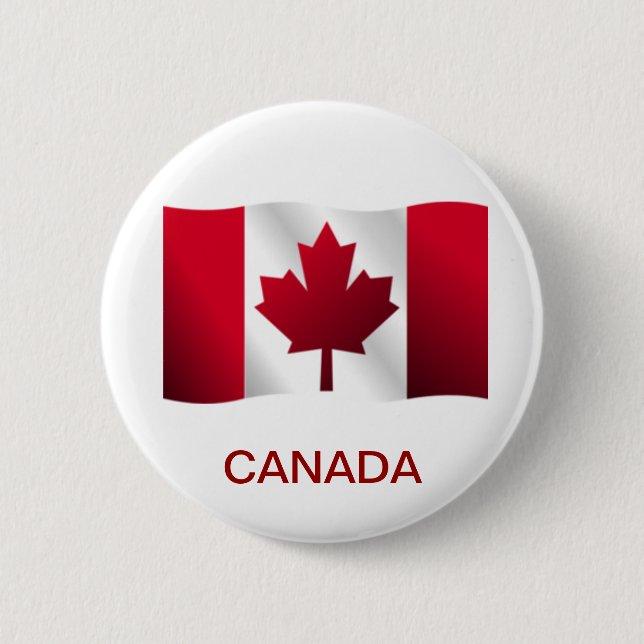 Badge Rond 5 Cm Bouton de drapeau du Canada (Devant)