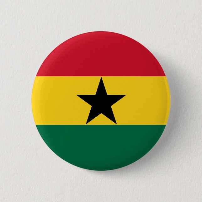 Badge Rond 5 Cm Bouton de drapeau du Ghana (Devant)
