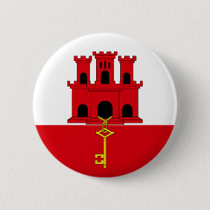 Badge Rond 5 Cm Bouton de drapeau du Gibraltar