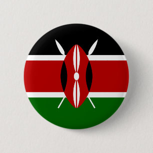 Badge Rond 5 Cm Bouton de drapeau du Kenya