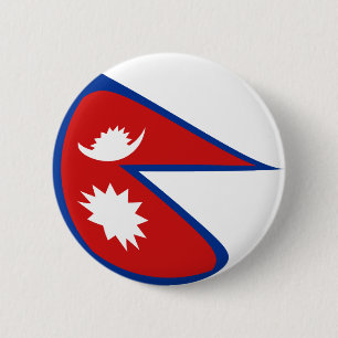 Badge Rond 5 Cm Bouton de drapeau du Népal Fisheye