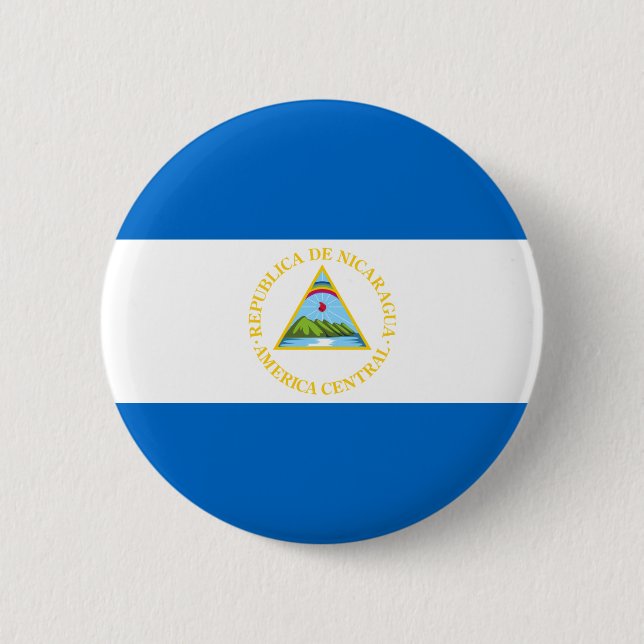 Badge Rond 5 Cm Bouton de drapeau du Nicaragua (Devant)