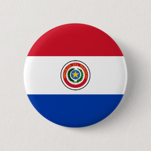Badge Rond 5 Cm Bouton de drapeau du Paraguay