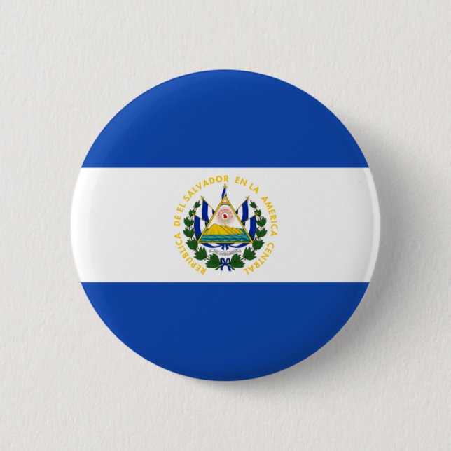 Badge Rond 5 Cm Bouton de drapeau du Salvador (Devant)