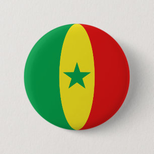 Badge Rond 5 Cm Bouton de drapeau du Sénégal Fisheye