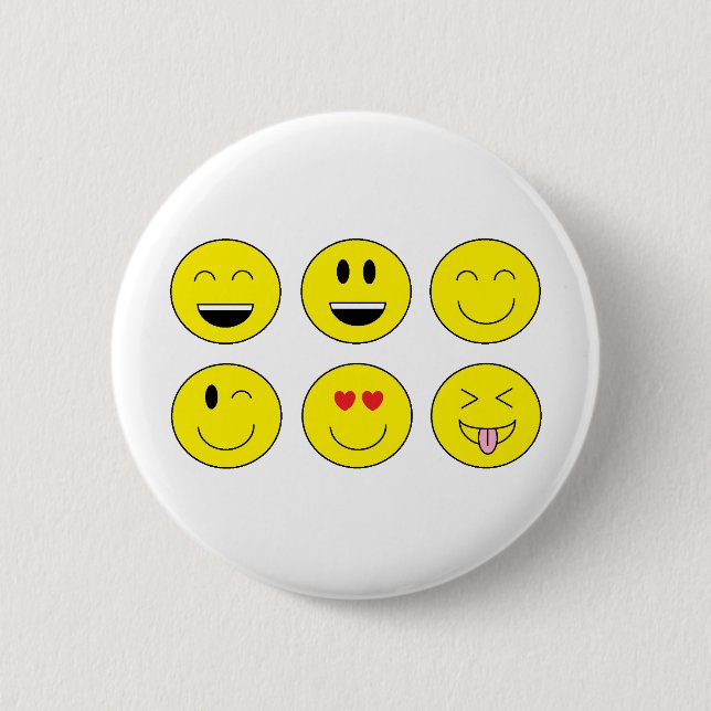Badge Rond 5 Cm Bouton de "Emojis" (Devant)
