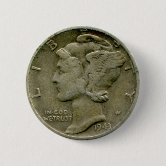 Badge Rond 5 Cm Bouton de face de dixième de dollar des 1943 USA
