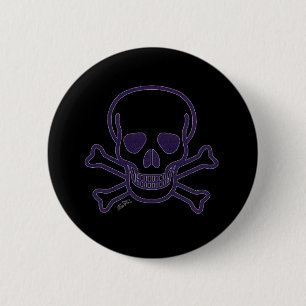 Badge Rond 5 Cm Bouton de fantôme crâne n os