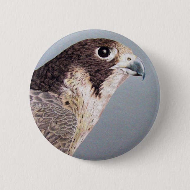 Badge Rond 5 Cm Bouton de faucon pérégrin (Devant)