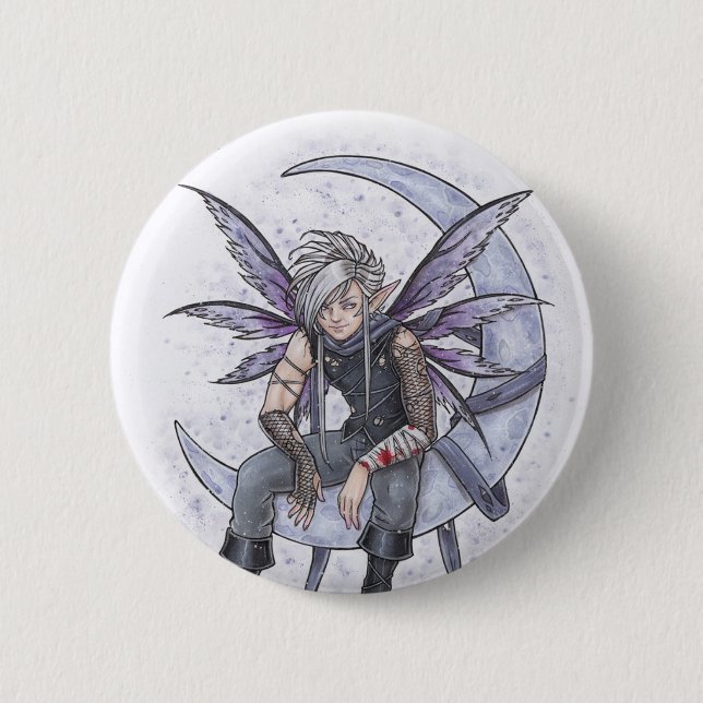 Badge Rond 5 Cm Bouton de fée d'amant de nuit (Devant)