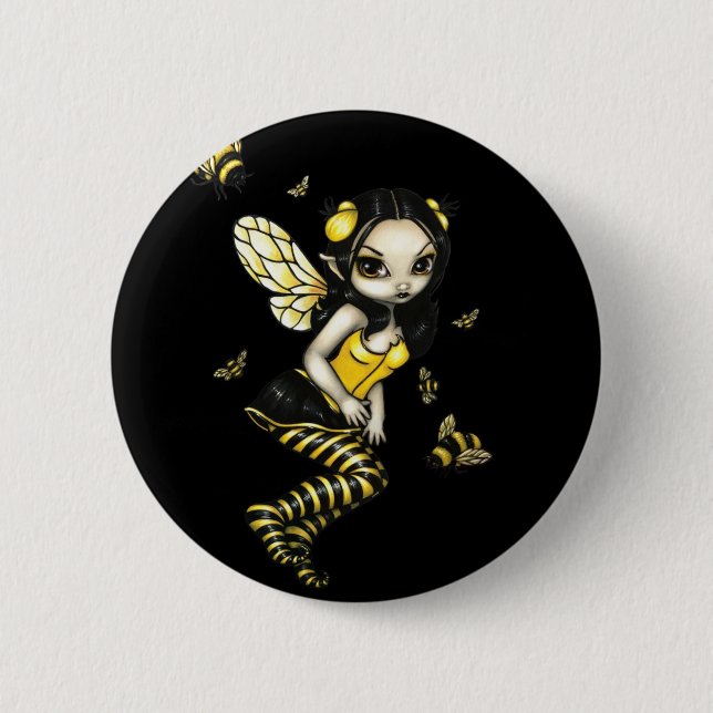 Badge Rond 5 Cm Bouton de fée de bourdon (Devant)