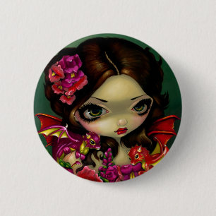 Badge Rond 5 Cm Bouton "de fée de muflier"