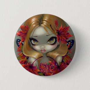 Badge Rond 5 Cm Bouton "de fée d'érable rouge"