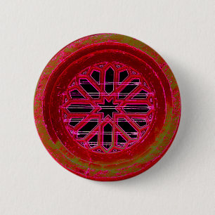 Badge Rond 5 Cm bouton de fenêtre mandala rouge