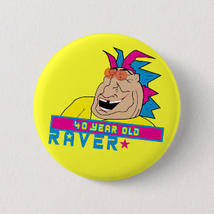Badge Rond 5 Cm Bouton de fêtard de 40 ans
