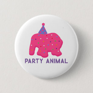 Badge Rond 5 Cm Bouton de fête d'anniversaire de l'animal congelé