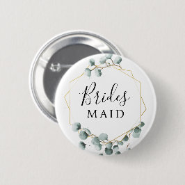Badge Rond 5 Cm Bouton de fête de mariée Eucalyptus Green