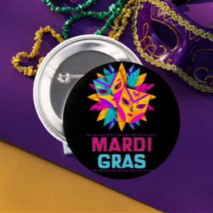 Badge Rond 5 Cm Bouton de fête Mardi Gras Masques