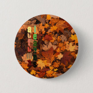 Badge Rond 5 Cm Bouton de feuille d'automne