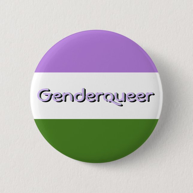 Badge Rond 5 Cm Bouton de fierté de Genderqueer (Devant)