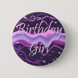 Badge Rond 5 Cm Bouton de fille d'anniversaire