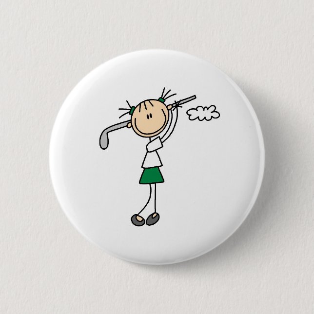 Badge Rond 5 Cm Bouton de fille de golf (Devant)