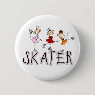 Badge Rond 5 Cm Bouton de fille de patineur