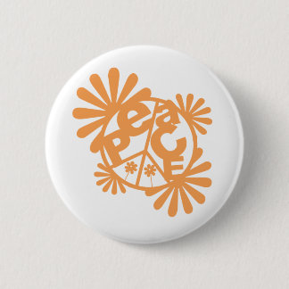 Badge Rond 5 Cm Bouton de fleur de paix