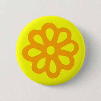 Badge Rond 5 Cm bouton de fleur des années 60