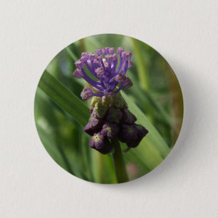 Badge Rond 5 Cm Bouton de fleurs violettes