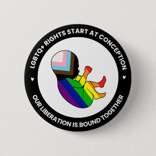 Badge Rond 5 Cm Bouton de foetus de fierté (rond)