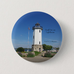 Badge Rond 5 Cm Bouton de Fond Du Lac Lighthouse