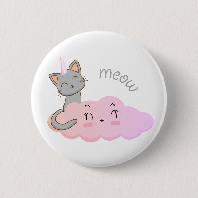 Badge Rond 5 Cm bouton de fond nuage unicat (Devant)