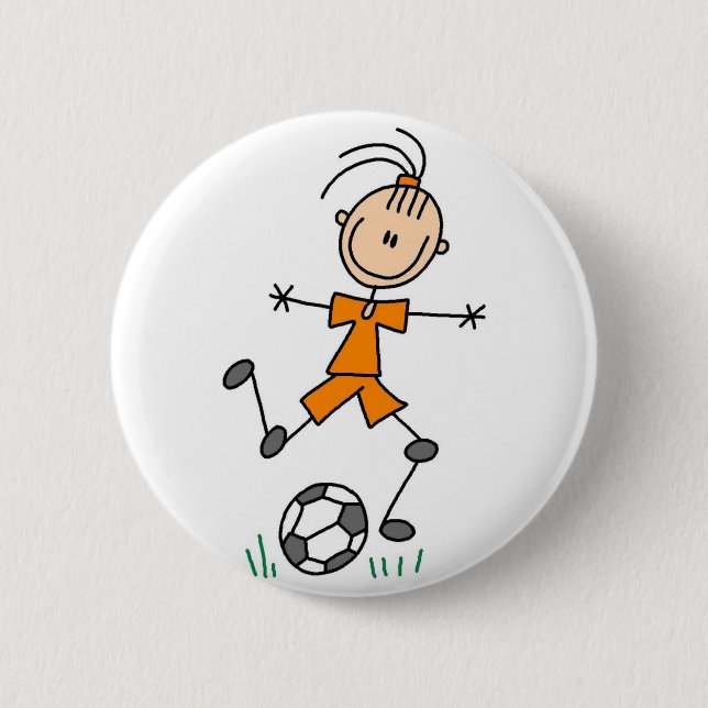 Badge Rond 5 Cm Bouton de footballeur de fille (Devant)