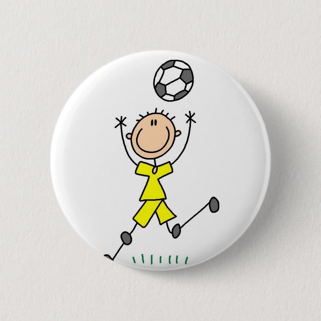 Badge Rond 5 Cm Bouton de footballeur de garçon (Devant)