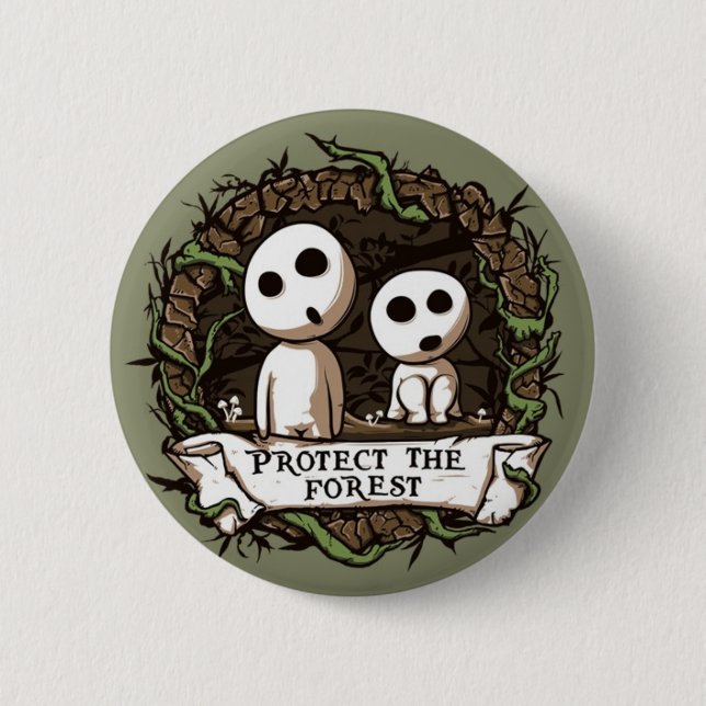 Badge Rond 5 Cm Bouton de forêt ! (Devant)