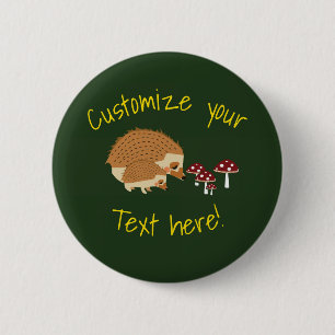 Badge Rond 5 Cm Bouton de forêt de hérisson de régions boisées
