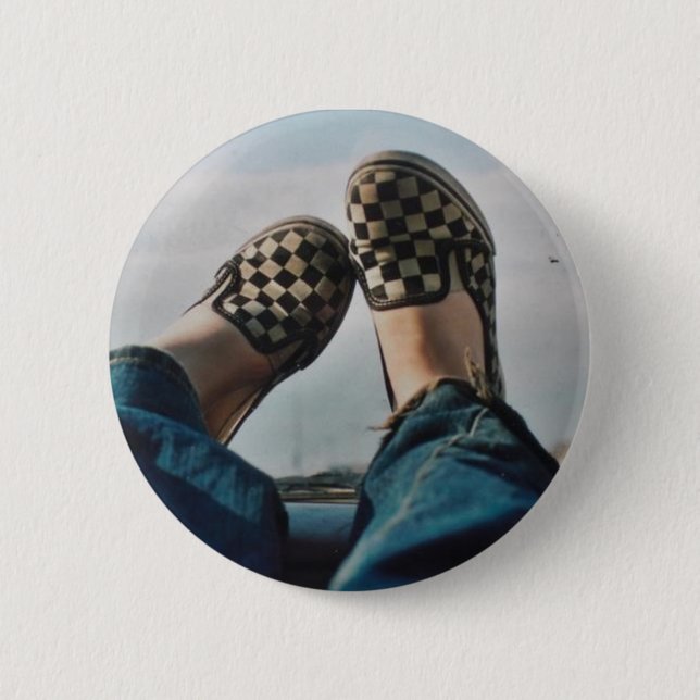 Badge Rond 5 Cm Bouton de fourgons de damier (Devant)