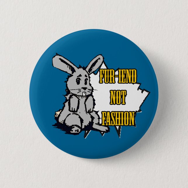 Badge Rond 5 Cm Bouton de Fourrure-iend (Devant)