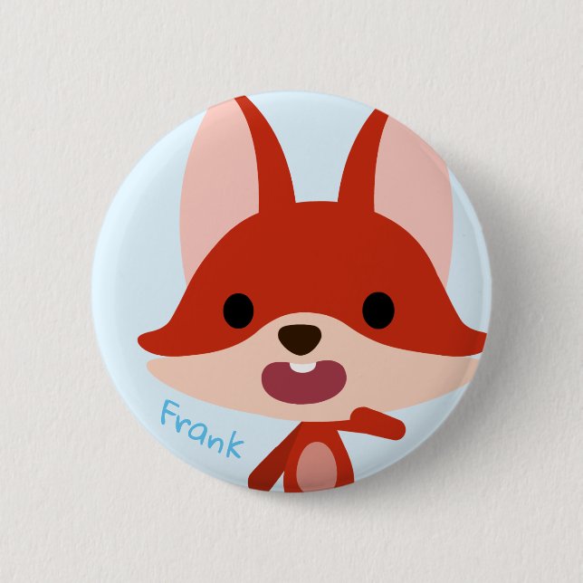 Badge Rond 5 Cm Bouton de Fox de Qkids Frank (Devant)