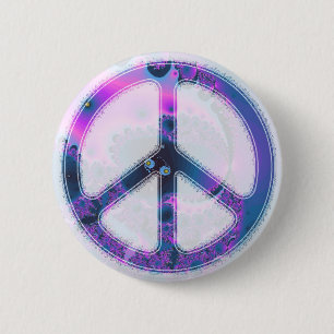 Badge Rond 5 Cm bouton de fractale de paix