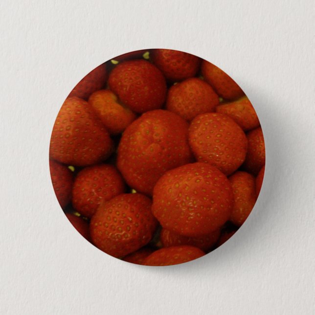 Badge Rond 5 Cm Bouton de fraises juteuses (Devant)