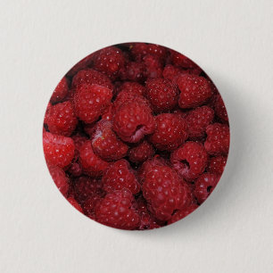 Badge Rond 5 Cm Bouton de framboises rouges