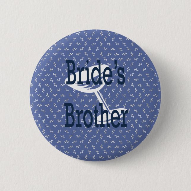 Badge Rond 5 Cm Bouton de frère de jeunes mariées (Devant)